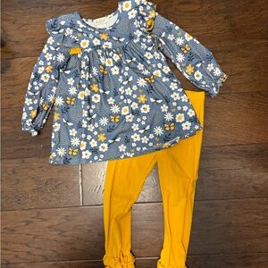 Spring Floral Kids Matching Set - Blue and Yellow